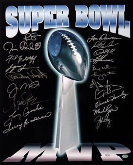 Vince Lombardi Super Bowl Trophy 20 MVP Signatures Autographed 16x20 Photograph 